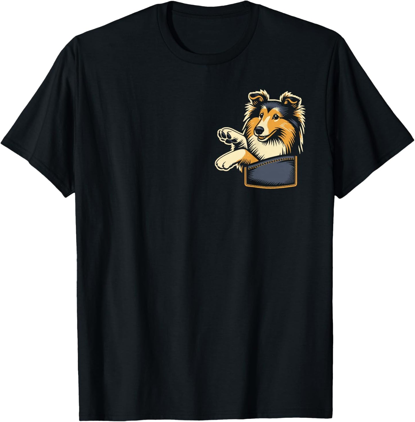 Cute Shetland Shepherd The Sheltie Graphic Design T-Shirt - T-Shirt | Black