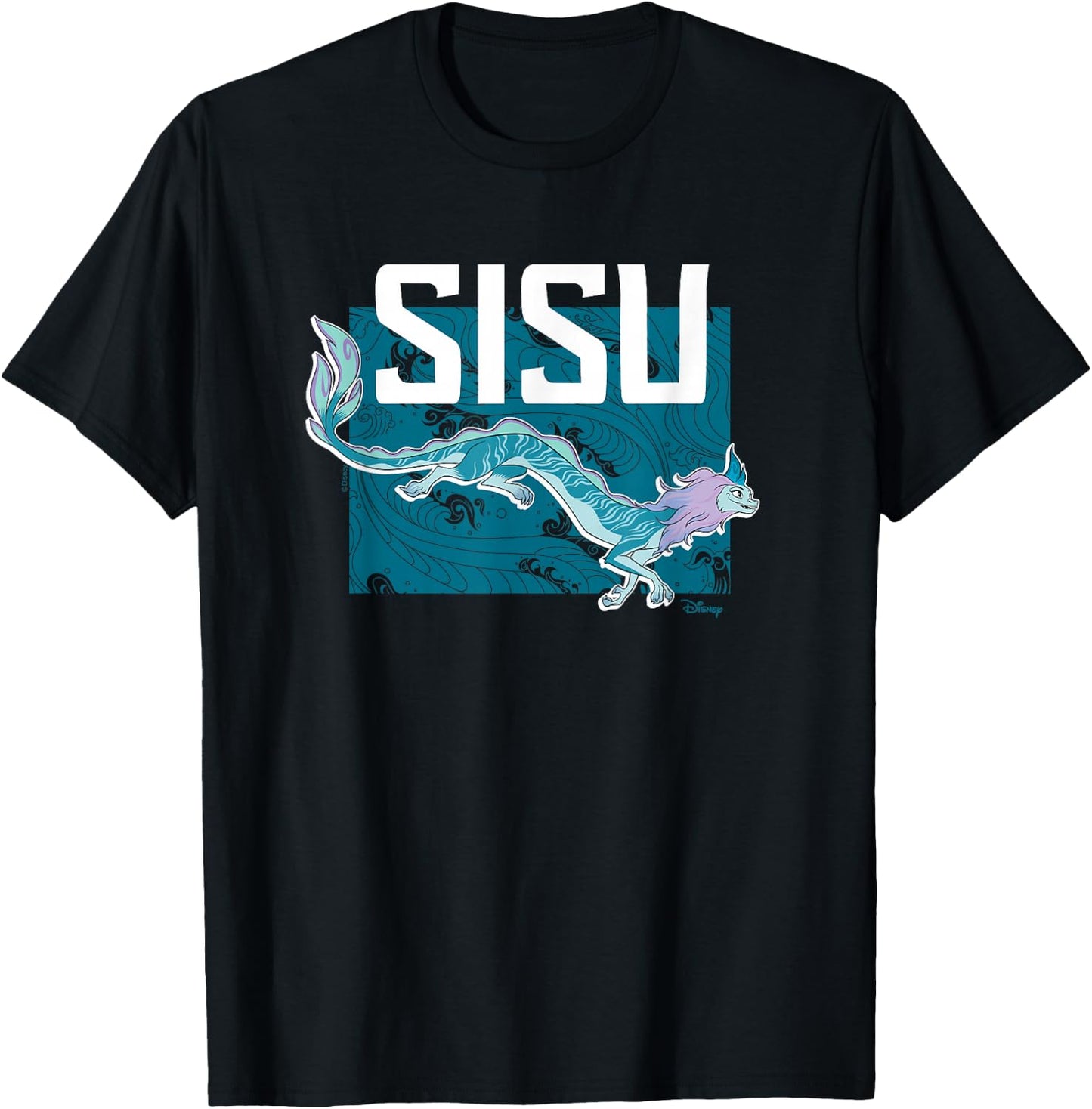 Raya and the Last Dragon - Sisu Water Pattern T-Shirt - T-Shirt | Black