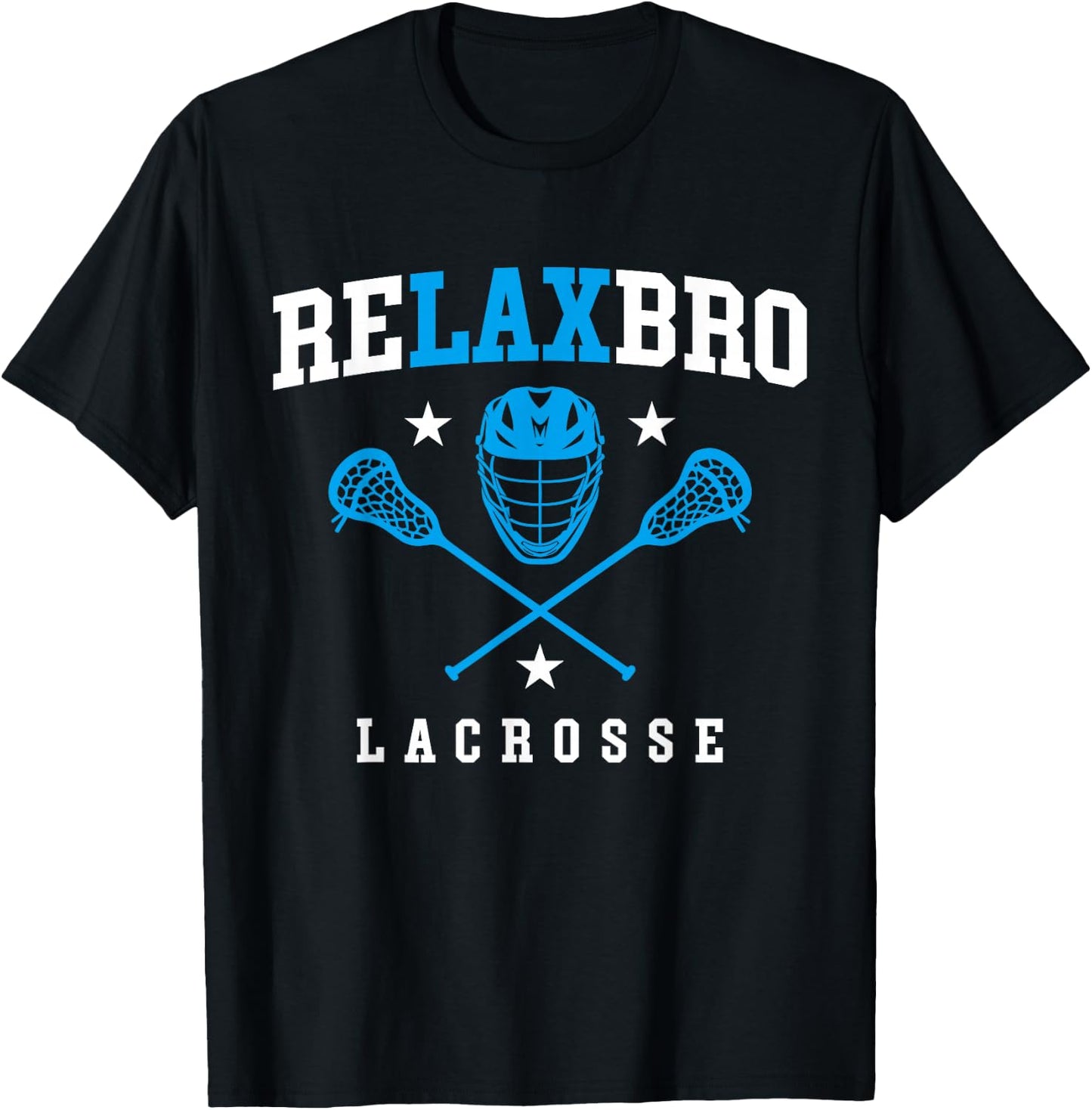 Relax Bro Funny Lacrosse Player Retro Style Kids Adult T-Shirt - T-Shirt | Black
