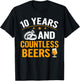 10 Years and Countless Beers Funny Couple Anniversary Gift T-Shirt - T-Shirt | Black