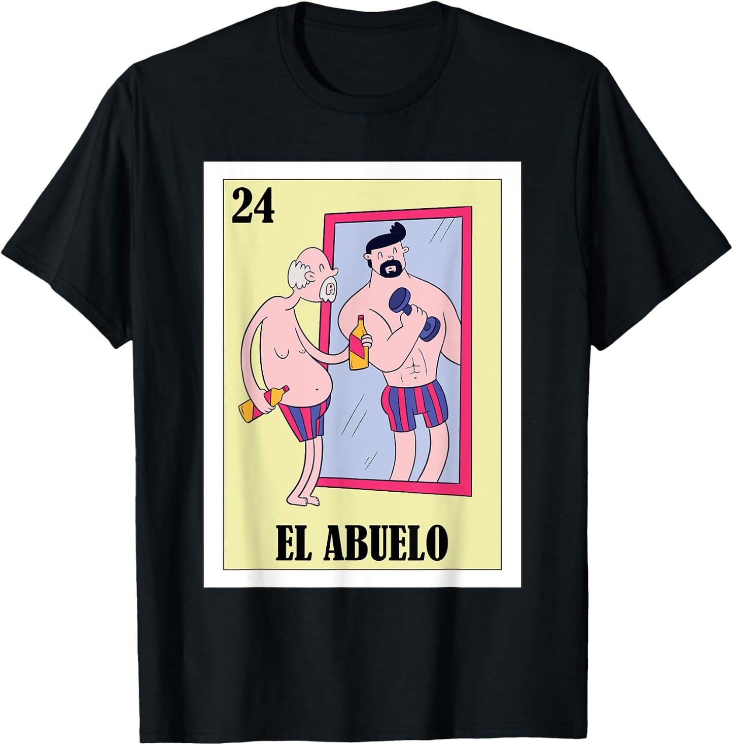 Funny Mexican Design for Grandpa in Mirror - El Abuelo T-Shirt - T-Shirt | Black