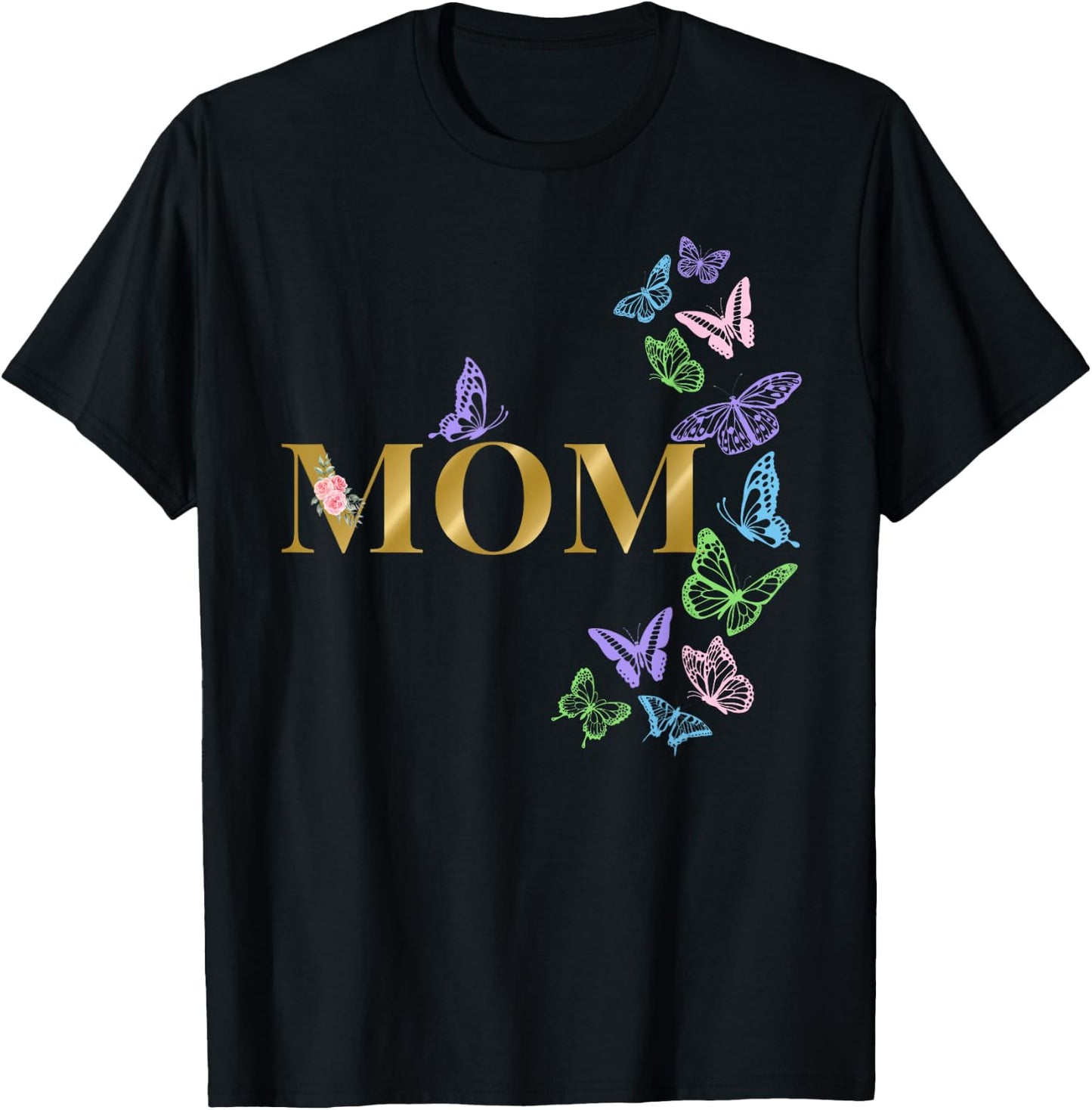 Mom of The Birthday Girl Butterfly Party Matching Family T-Shirt - T-Shirt | Black