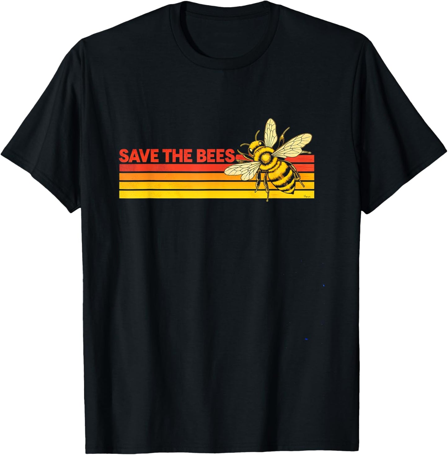 Save The Bees Bee Pollinator Eco Awareness T-Shirt - T-Shirt | Black