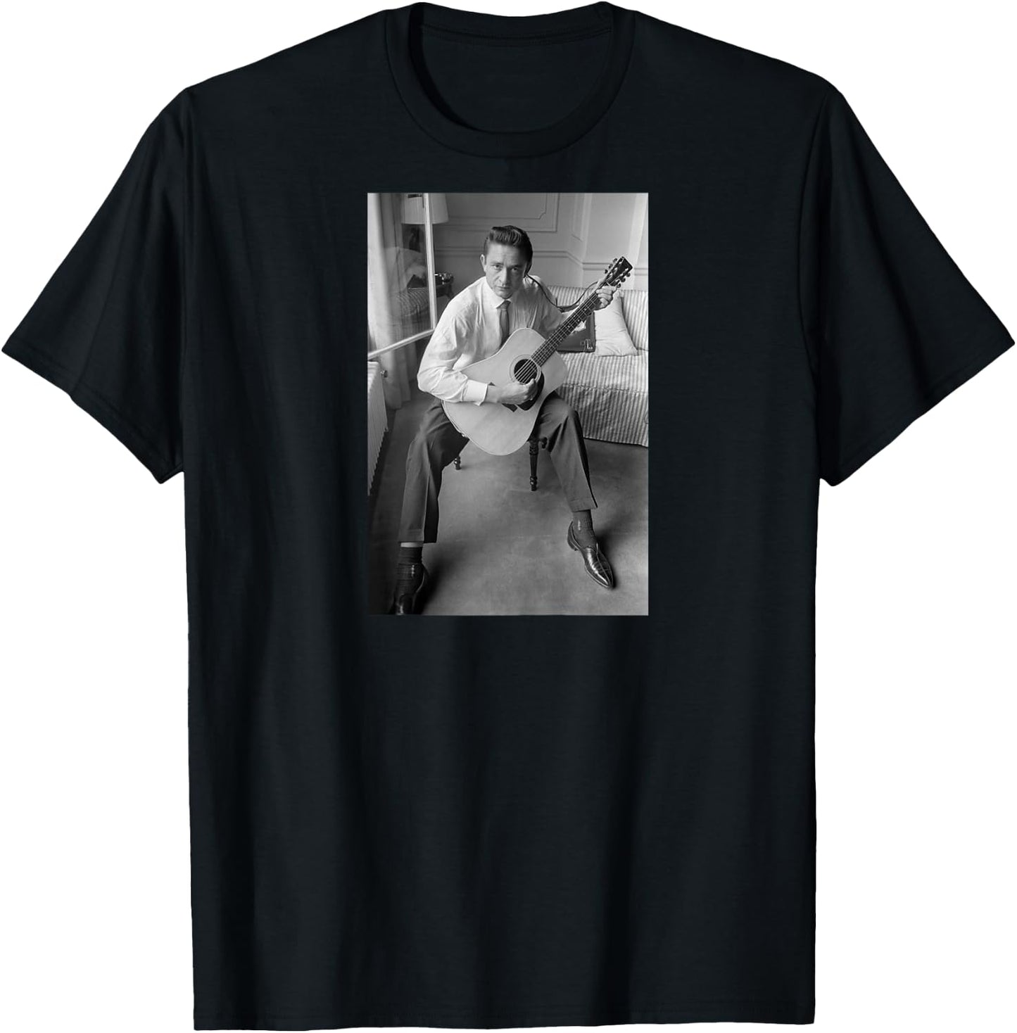Singer Johnny Cash I Walk The Line Ring of Fire 1959 Raglan Baseball T-Shirt - T-Shirt | Black