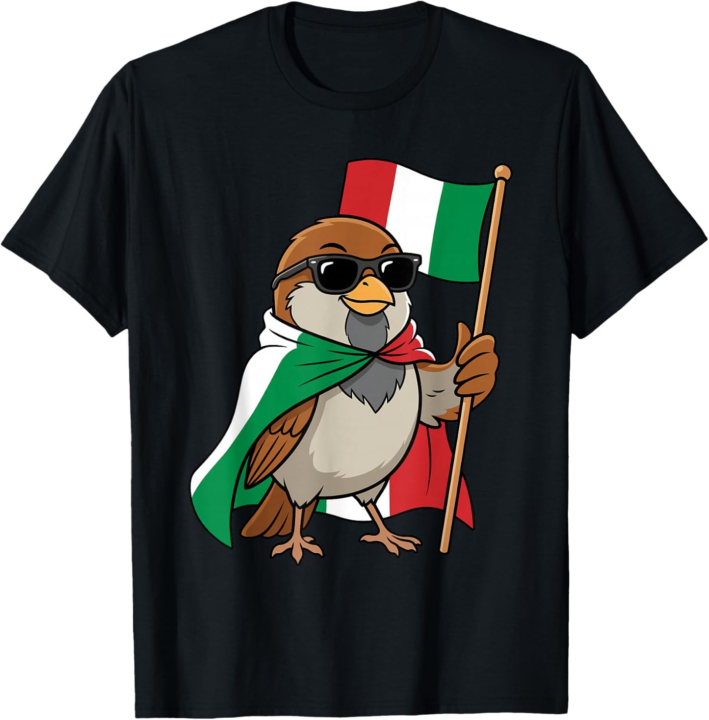 Drapeau Italien Moineau drôle Italie T-Shirt - T-Shirt | Black