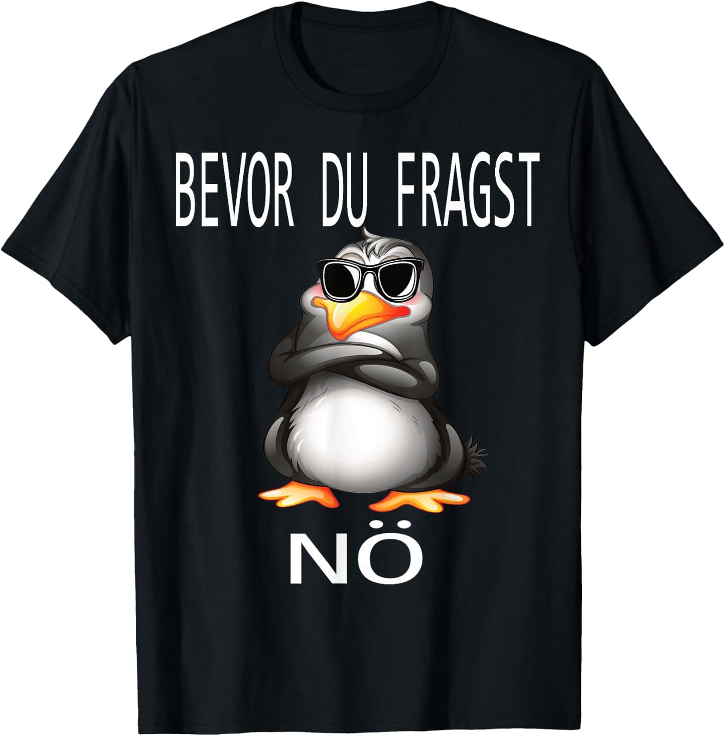 Funny Design with Cute Penguin , black T-Shirt - T-Shirt | Black