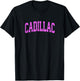 Cadillac Michigan MI Vintage Athletic Sports Pink Design T-Shirt - T-Shirt | Black