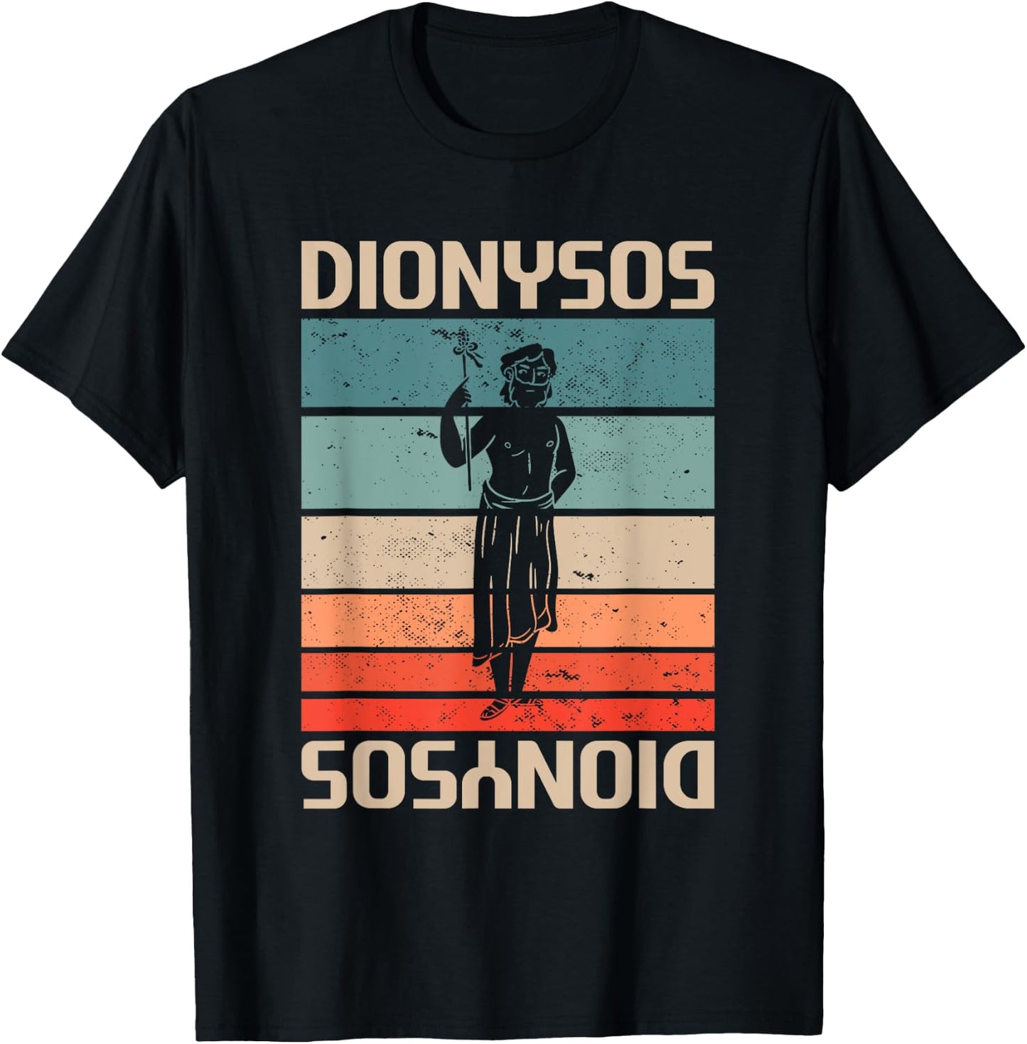 Vintage Retro Griechische Götter Antik Griechenland Mythologie Dionysos T-Shirt - T-Shirt | Black