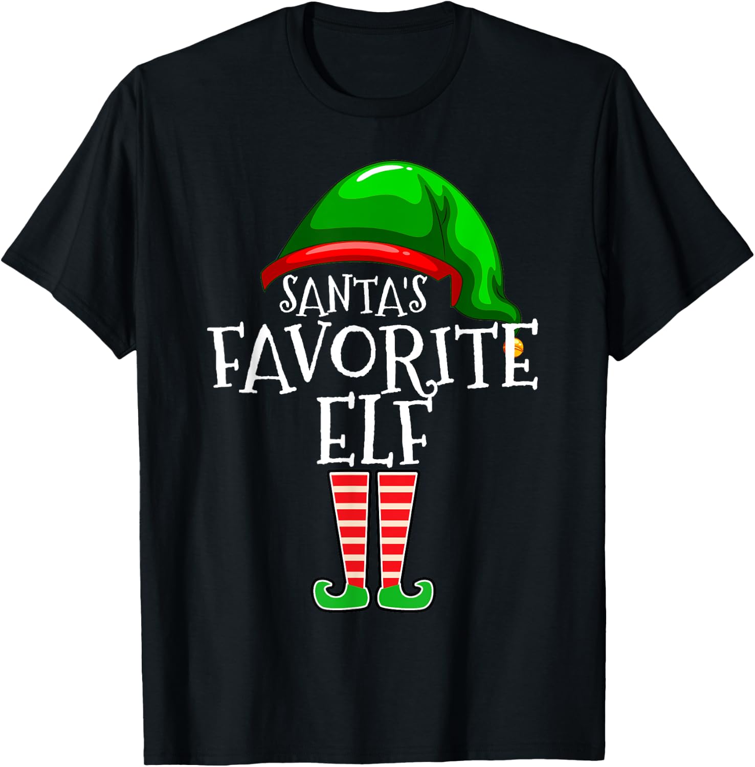 Santa's Favorite Elf Group Matching Family Christmas Gift,Short Sleeve T-Shirt - T-Shirt | Black