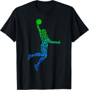 Basketballspieler Basketballer Kinder Basketball Jungen T-Shirt - T-Shirt | Black