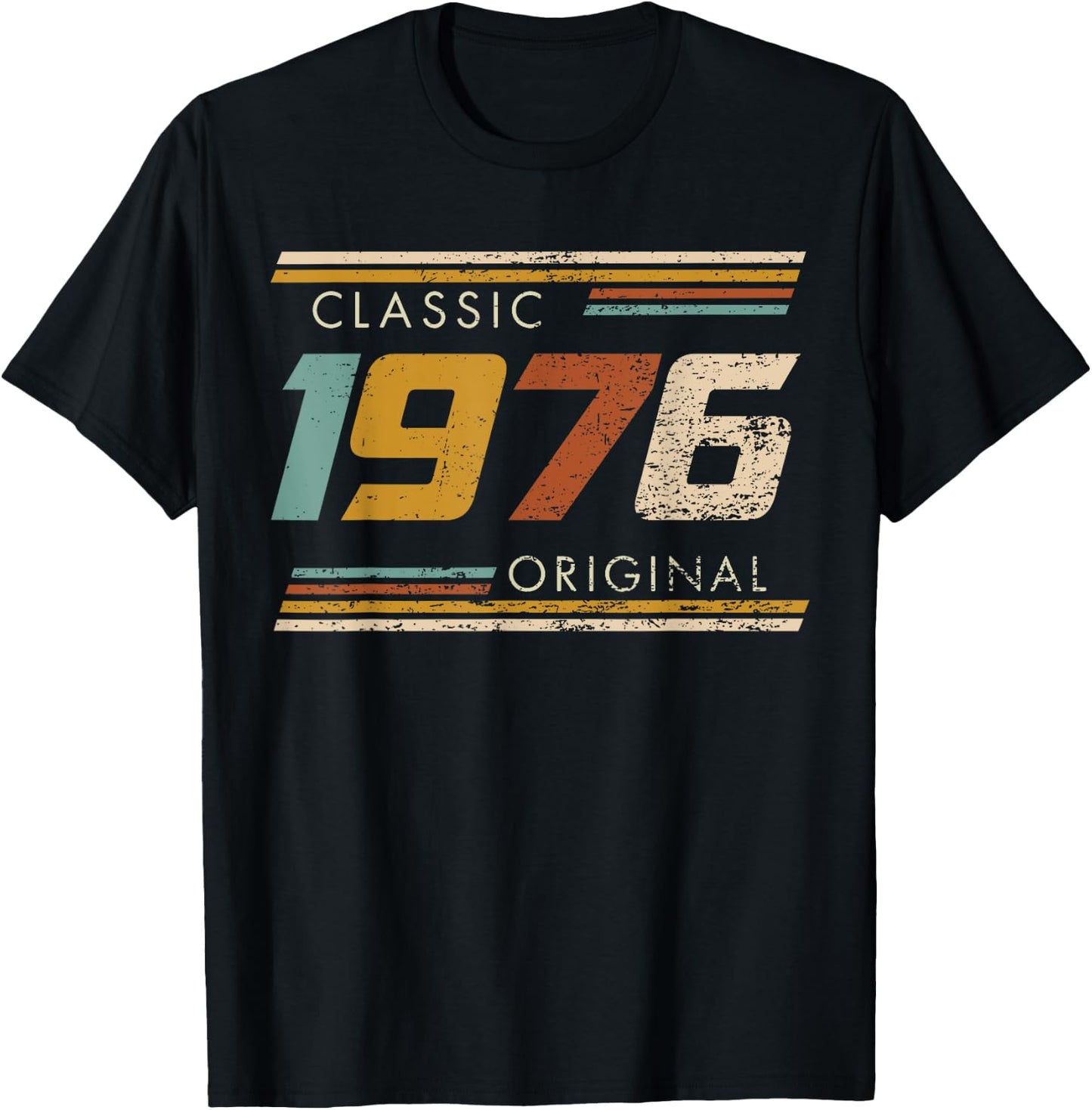 Classic 1976 Original Vintage Anniversary Est Edition 1976 , Black T-Shirt - T-Shirt | Black