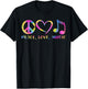 Cool Peace Love Music Tie Dye Men Women Kids T-Shirt - T-Shirt | Black