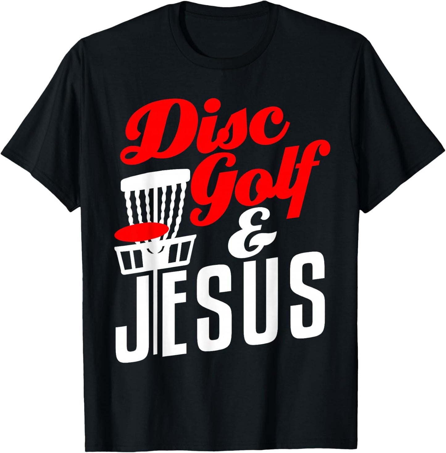 Disc Golf Jesus Christian Funny Golfing Golfer T-Shirt - T-Shirt | Black