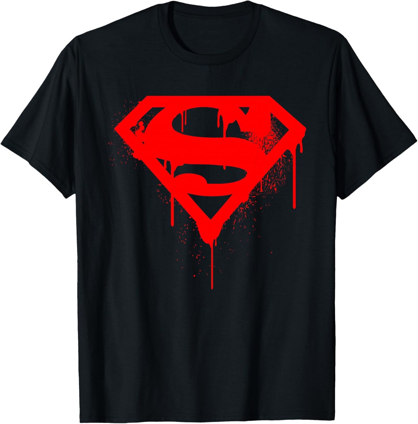 DC Superman Doomsday Red Graffiti Logo , Black, S T-Shirt - T-Shirt | Black