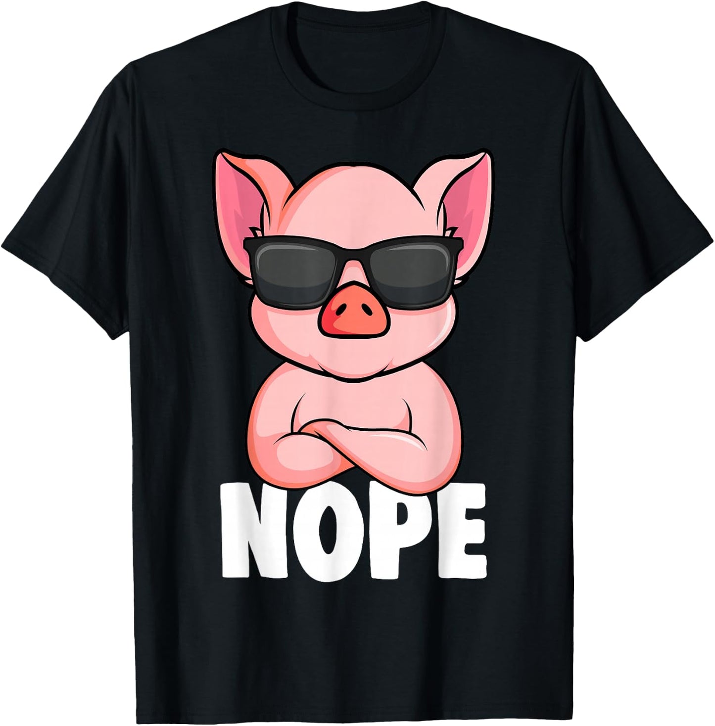 Pigs Nope Pig Kids Girls Pig , black, s T-Shirt - T-Shirt | Black