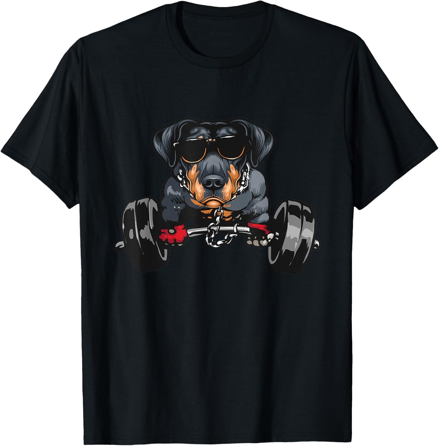 Weightlifter Doberman - Weightlifting Canine Dog Lover T-Shirt - T-Shirt | Black