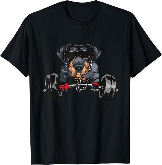 Weightlifter Doberman - Weightlifting Canine Dog Lover T-Shirt - T-Shirt | Black