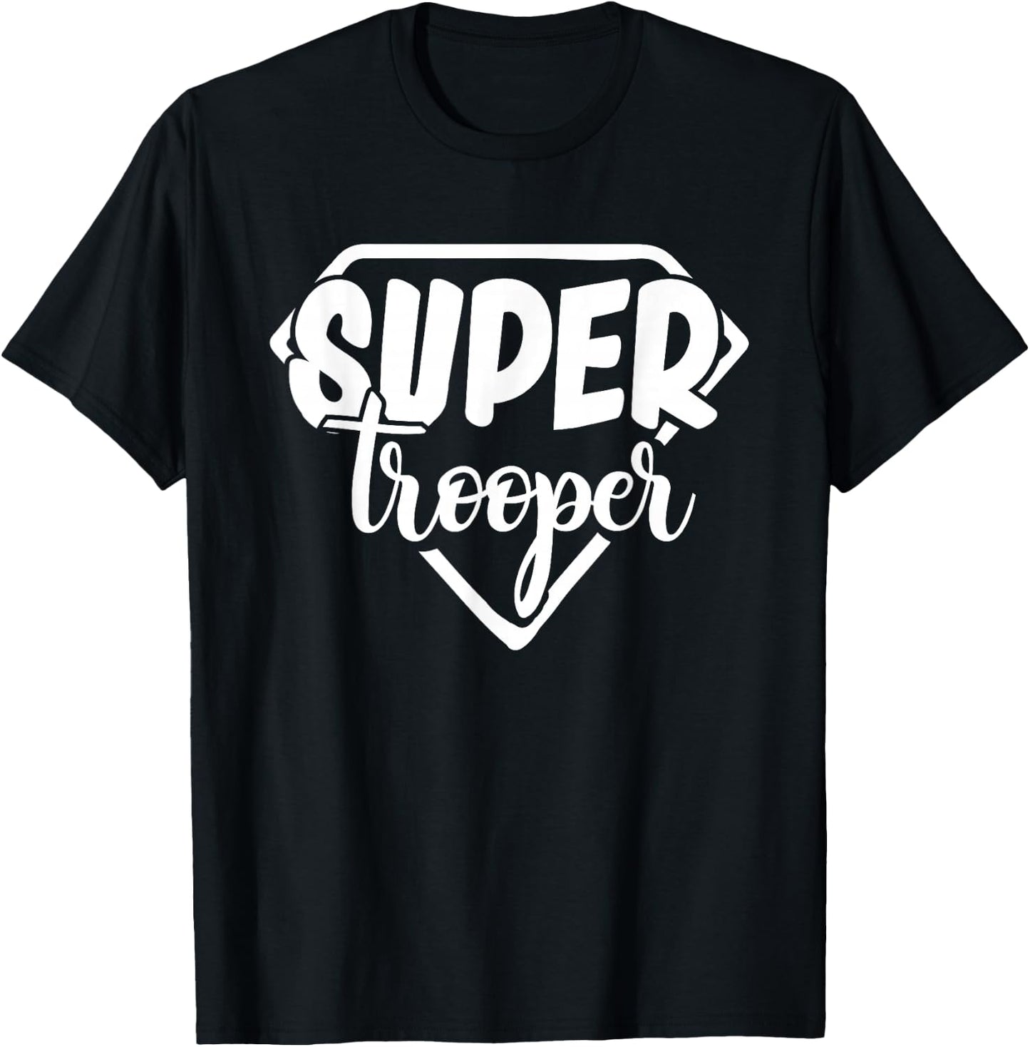 Super Trooper Heroic Design Honoring Law Enforcement Officer T-Shirt - T-Shirt | Black