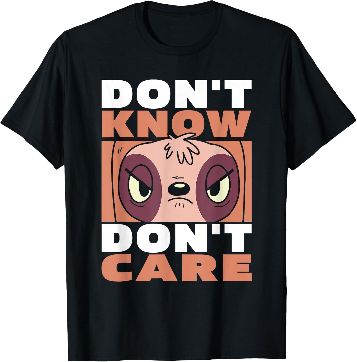 Funny Sloth Wildlife - Animal Dont Know Dont Care T-Shirt - T-Shirt | Black