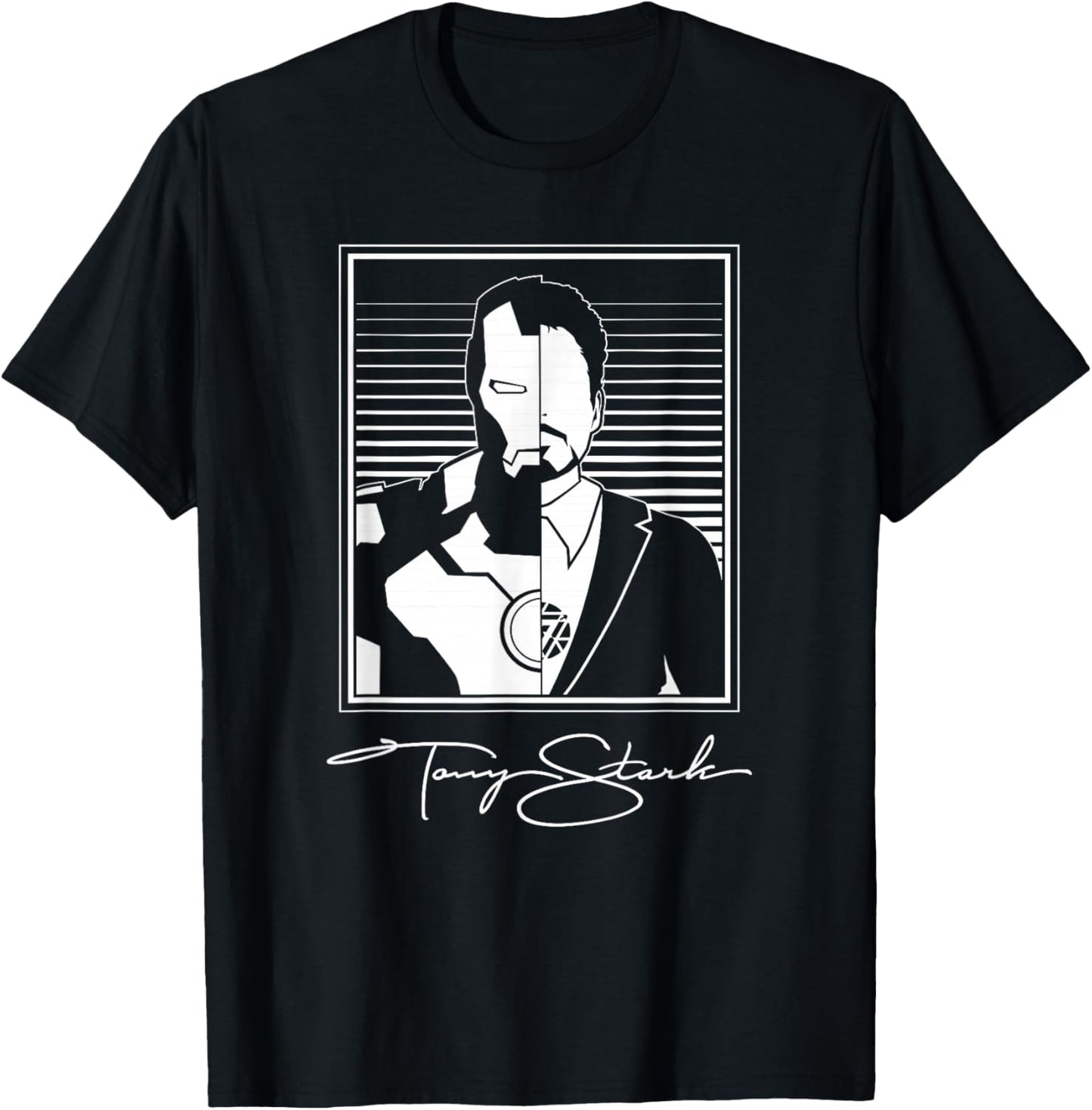 Marvel Iron Man Tony Stark Split Image T-Shirt - T-Shirt | Black