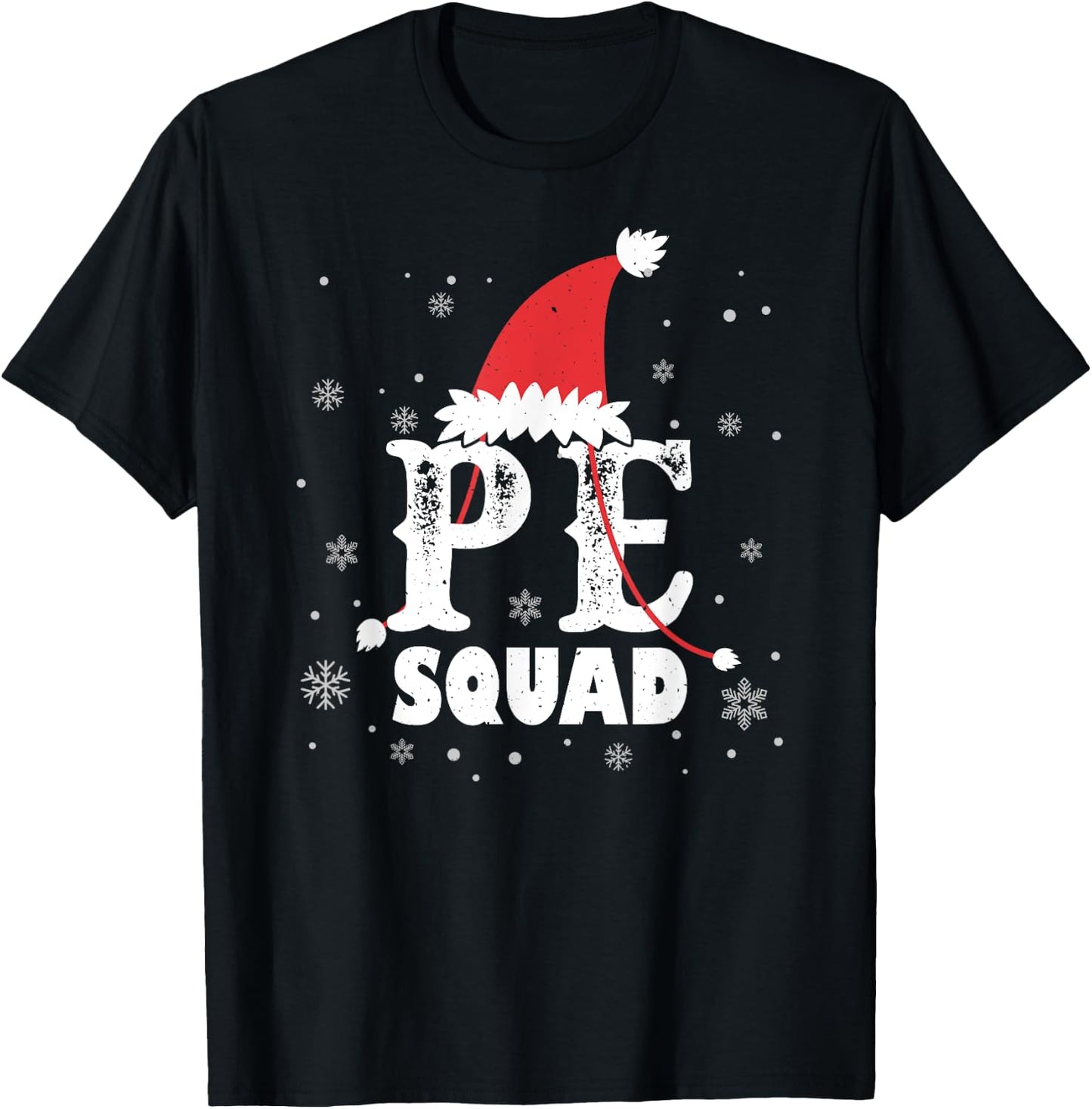 PE Squad Christmas PE Teacher Matching Xmas T-Shirt - T-Shirt | Black