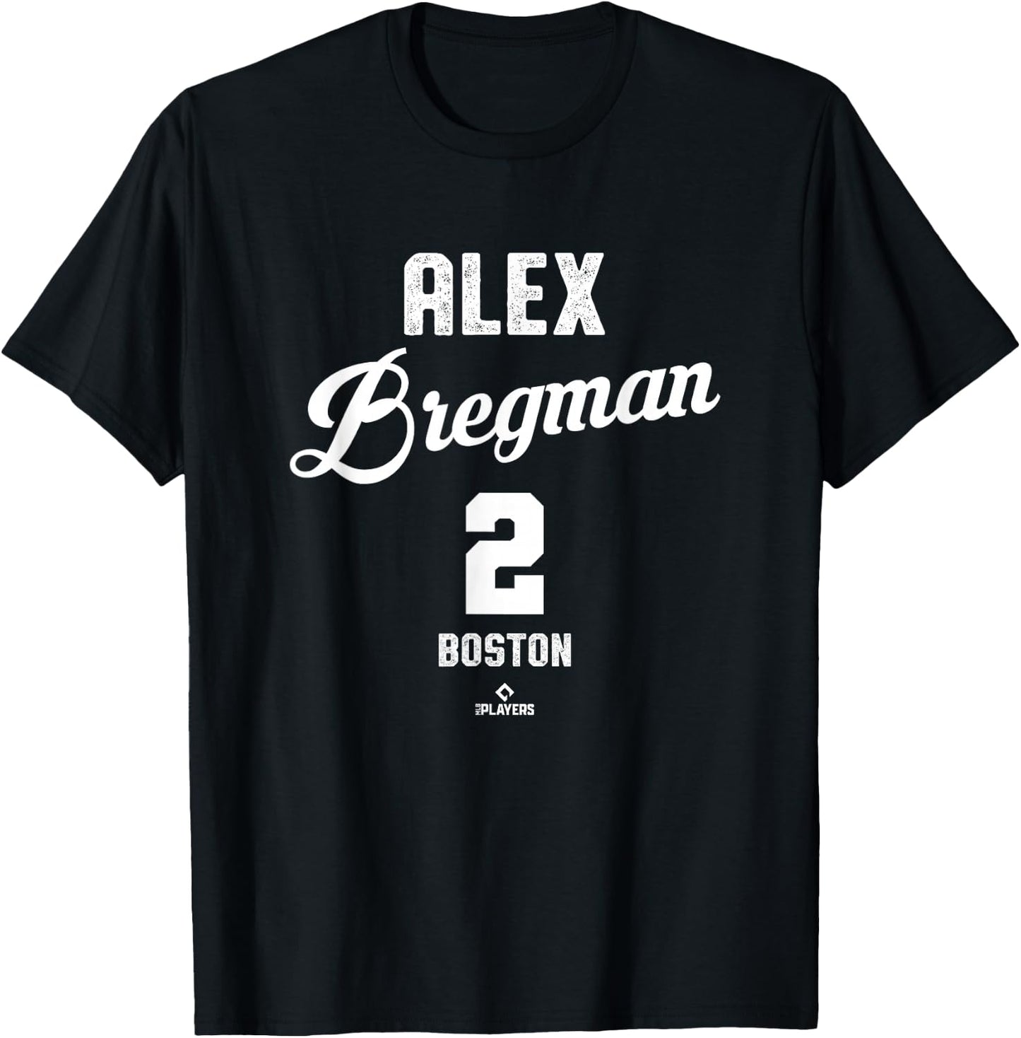 Alex Bregman 2 Boston Baseball Vintage MLBPA T-Shirt - T-Shirt | Black