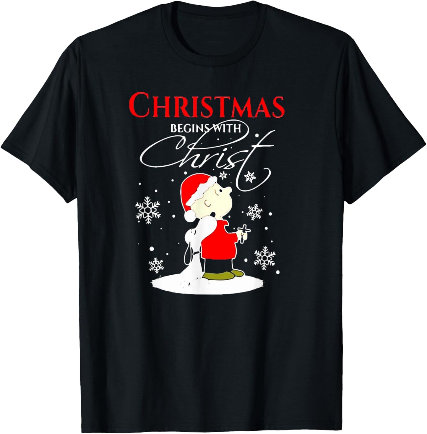 Christmas Begins With Christ Xmas Gift Holiday costume T-Shirt - T-Shirt | Black