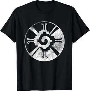 Hunab Ku Mayan God Symbol Civilization Distressed T Shirt T-Shirt - T-Shirt | Black