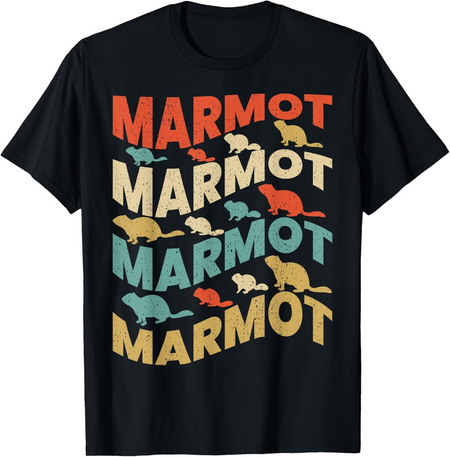 Vintage Marmot & MEN / MARMOT ANIMAL LOVER T-Shirt - T-Shirt | Black