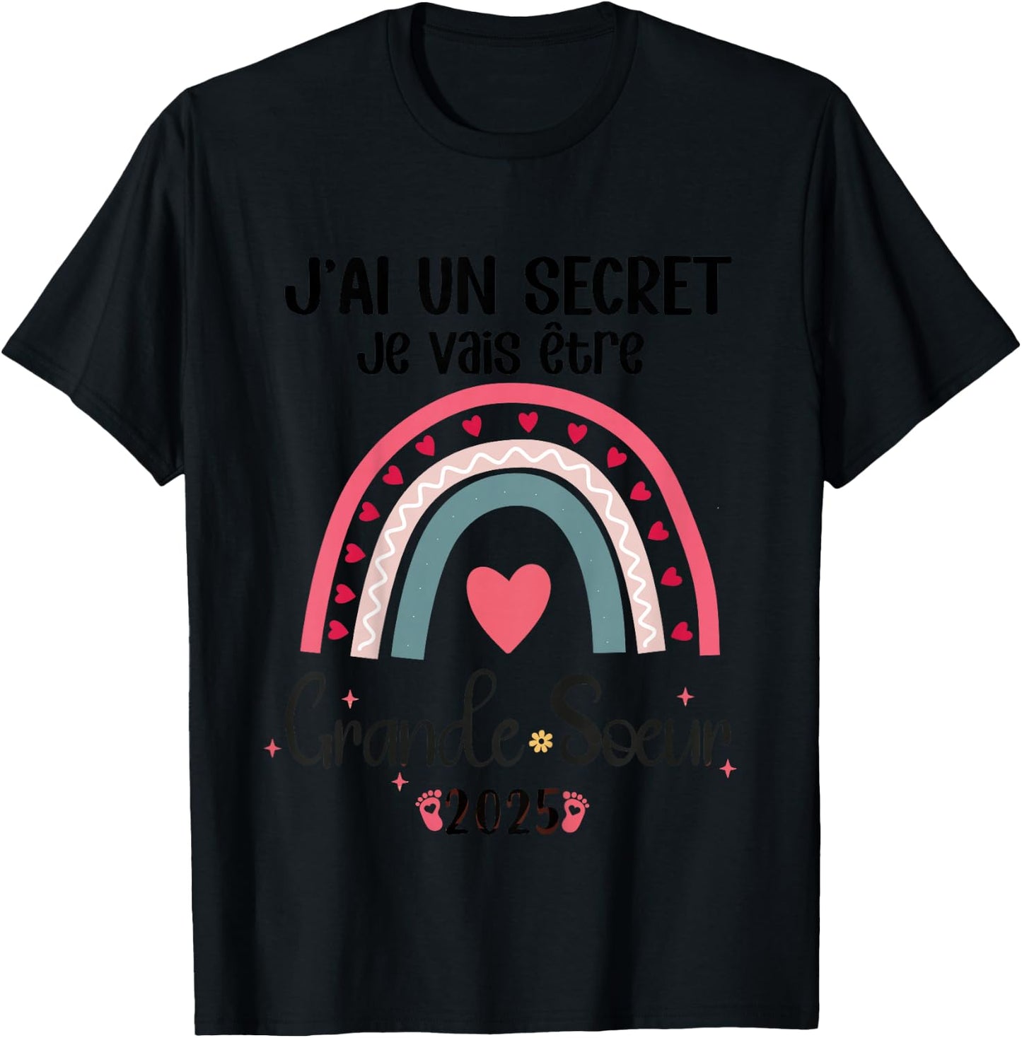 Child Future Big Sister 2025 Je Vais Etre Grande Soeur , white, 2 T-Shirt - T-Shirt | Black