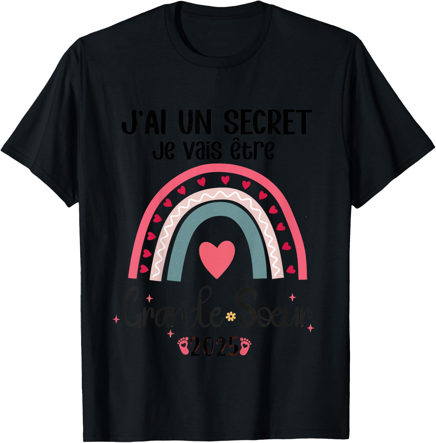 Child Future Big Sister 2025 Je Vais Etre Grande Soeur , white, 2 T-Shirt - T-Shirt | Black