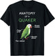Quaker Shirt Funny Anatomy of a Quaker Parrot Monk Parrot T-Shirt - T-Shirt | Black