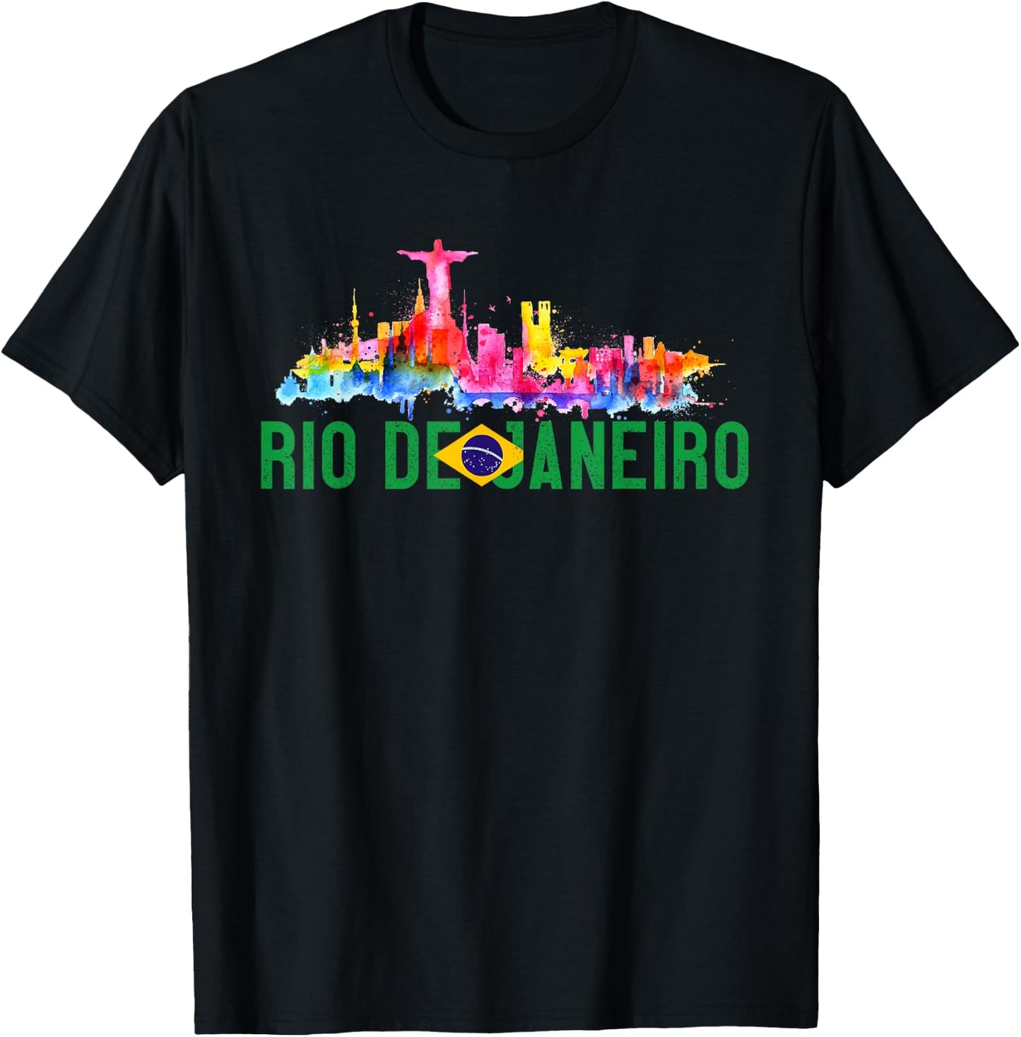 Rio De Janeiro Sugarloaf Mountain Christ The Redeemer Statue T-Shirt - T-Shirt | Black