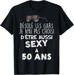 50 Years Beautiful Gift A Beautiful Kid Sexy Humour Man , Black, S T-Shirt - T-Shirt | Black