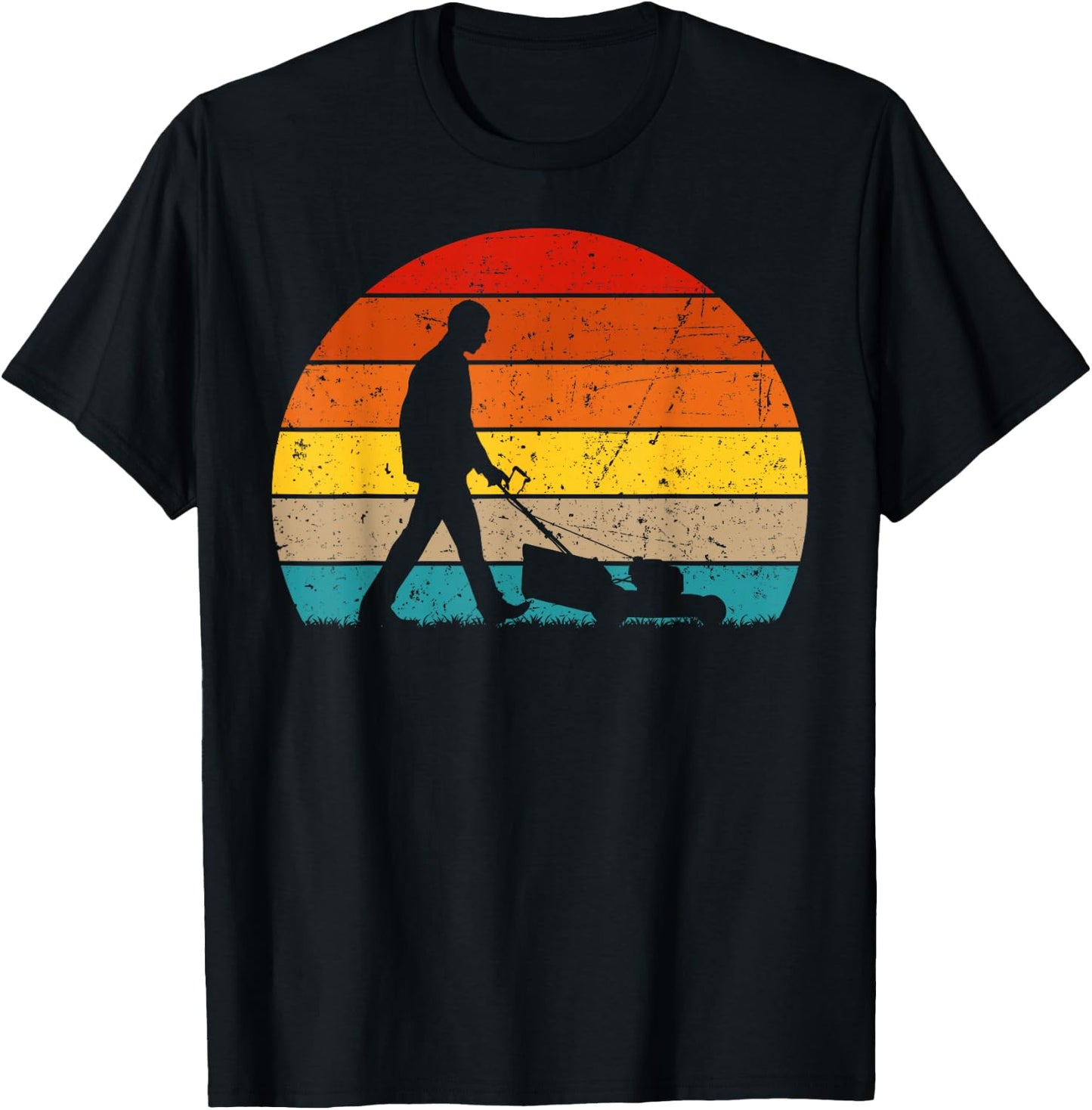 Cool Vintage Landscaper Art Dad Lawn Mower Lawn Care T-Shirt - T-Shirt | Black