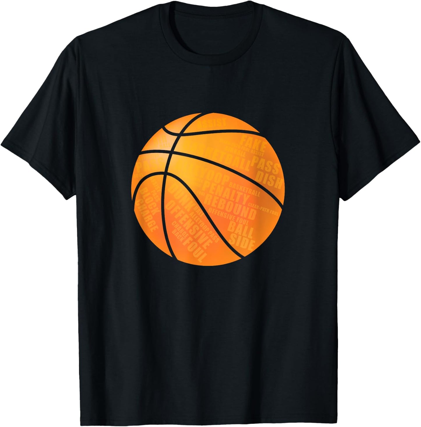 Basketball T Shirt With Basketball Terms On Them T-Shirt - T-Shirt | Black