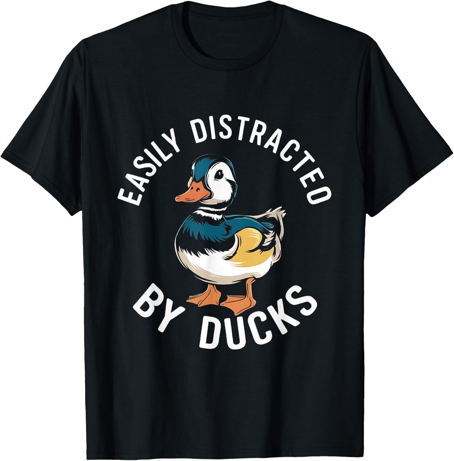 Easily Distracted By Ducks T-Shirt - T-Shirt | Black