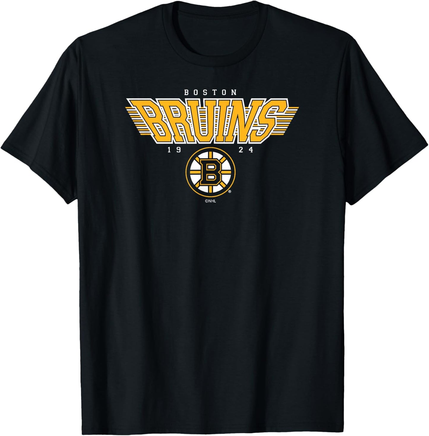 Boston Bruins Laser Black Officially Licensed T-Shirt - T-Shirt | Black