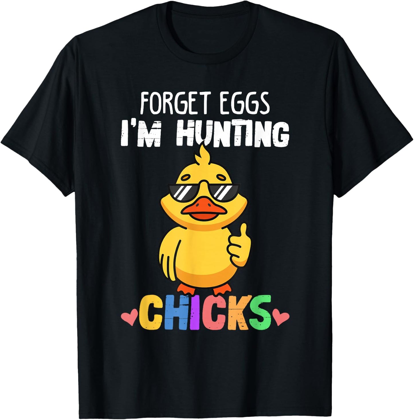 Forget Eggs Im Hunting Chicks Funny Easter Boys Toddler Kids T-Shirt - T-Shirt | Black