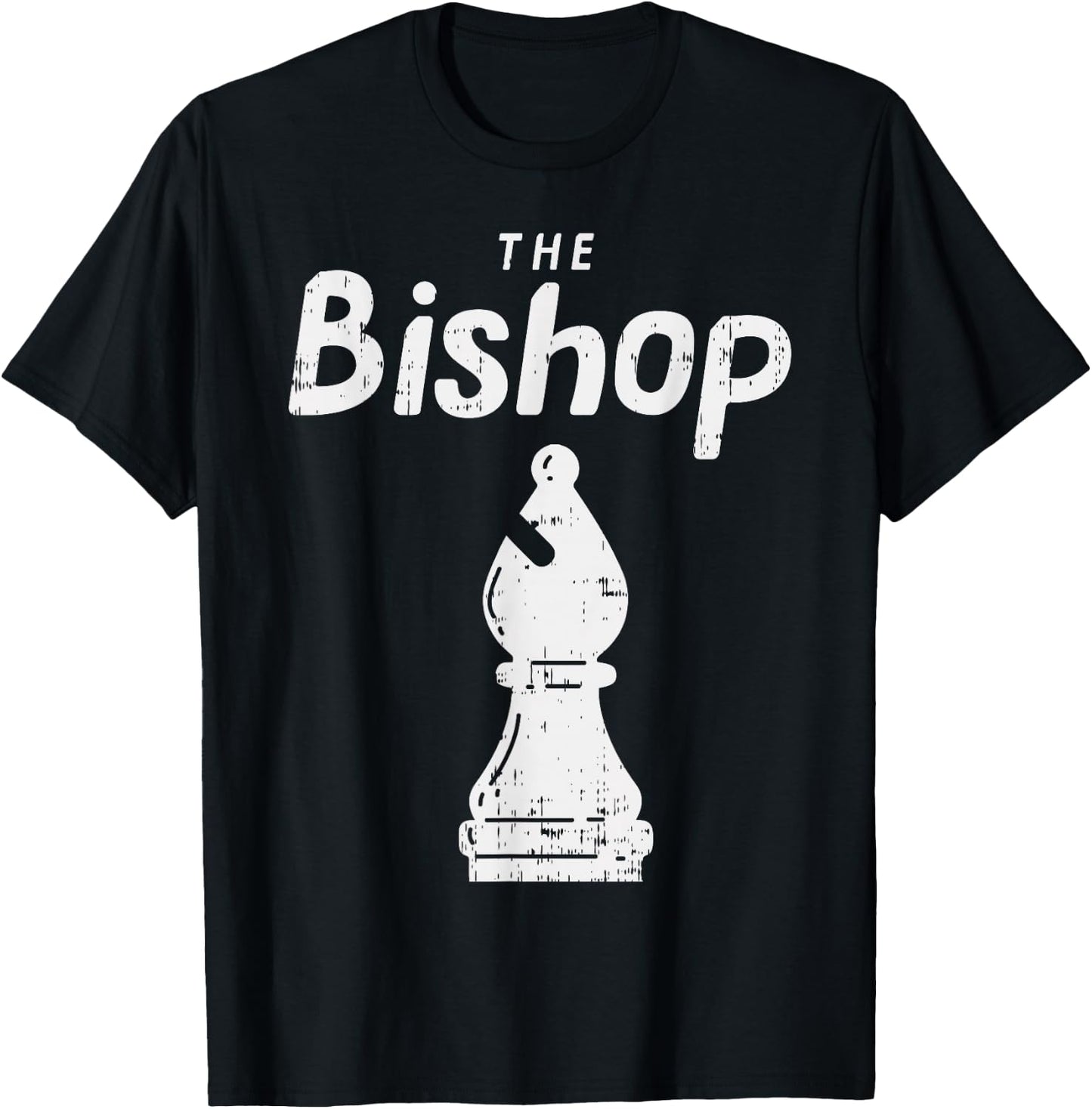 Chess Piece The Bishop Shirt Halloween Matching Costume T-Shirt - T-Shirt | Black