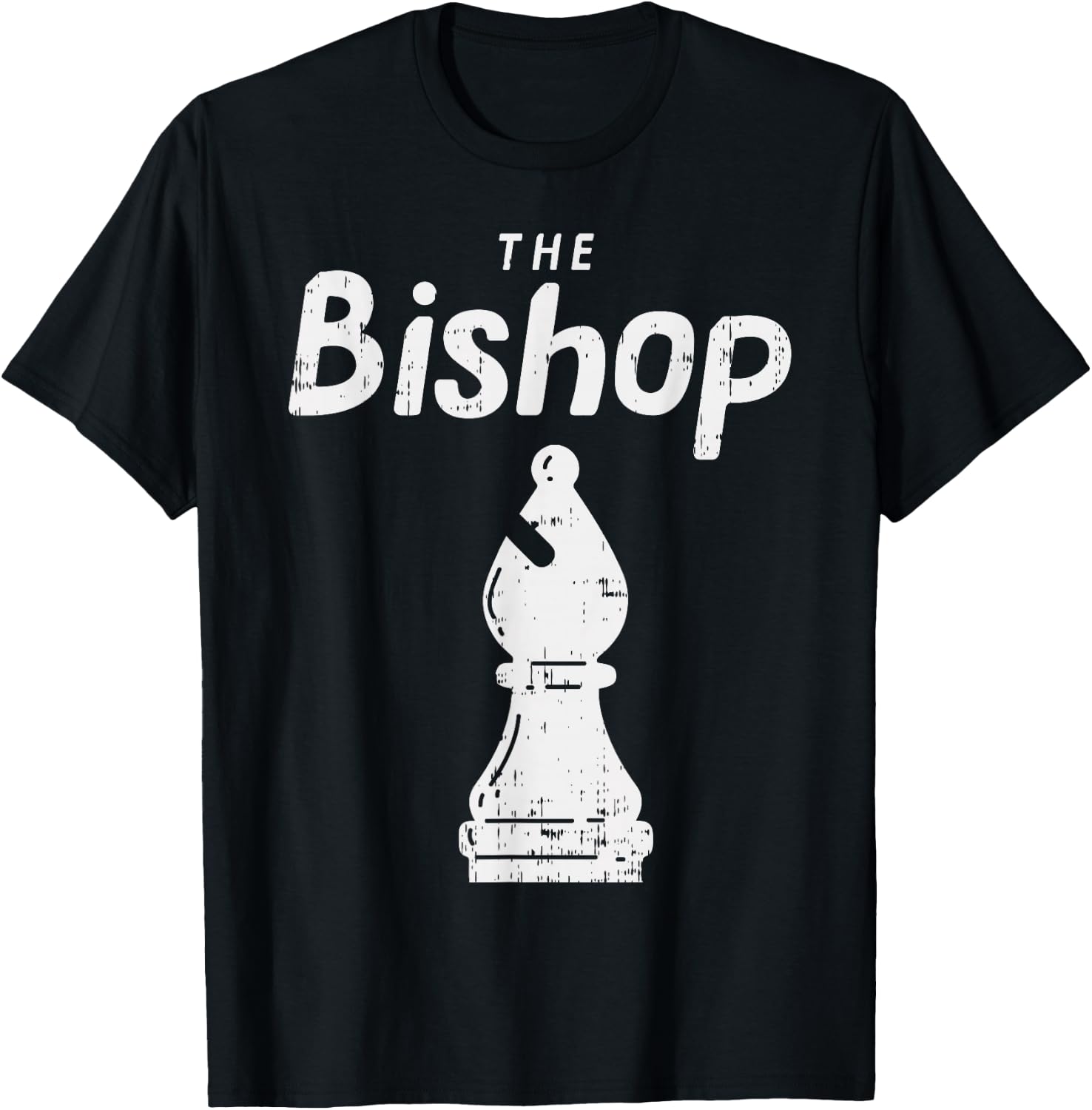 Chess Piece The Bishop Shirt Halloween Matching Costume T-Shirt - T-Shirt | Black