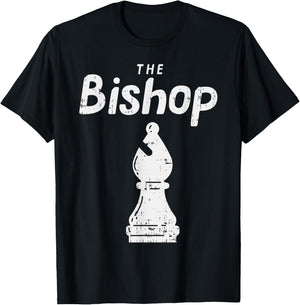 Chess Piece The Bishop Shirt Halloween Matching Costume T-Shirt - T-Shirt | Black
