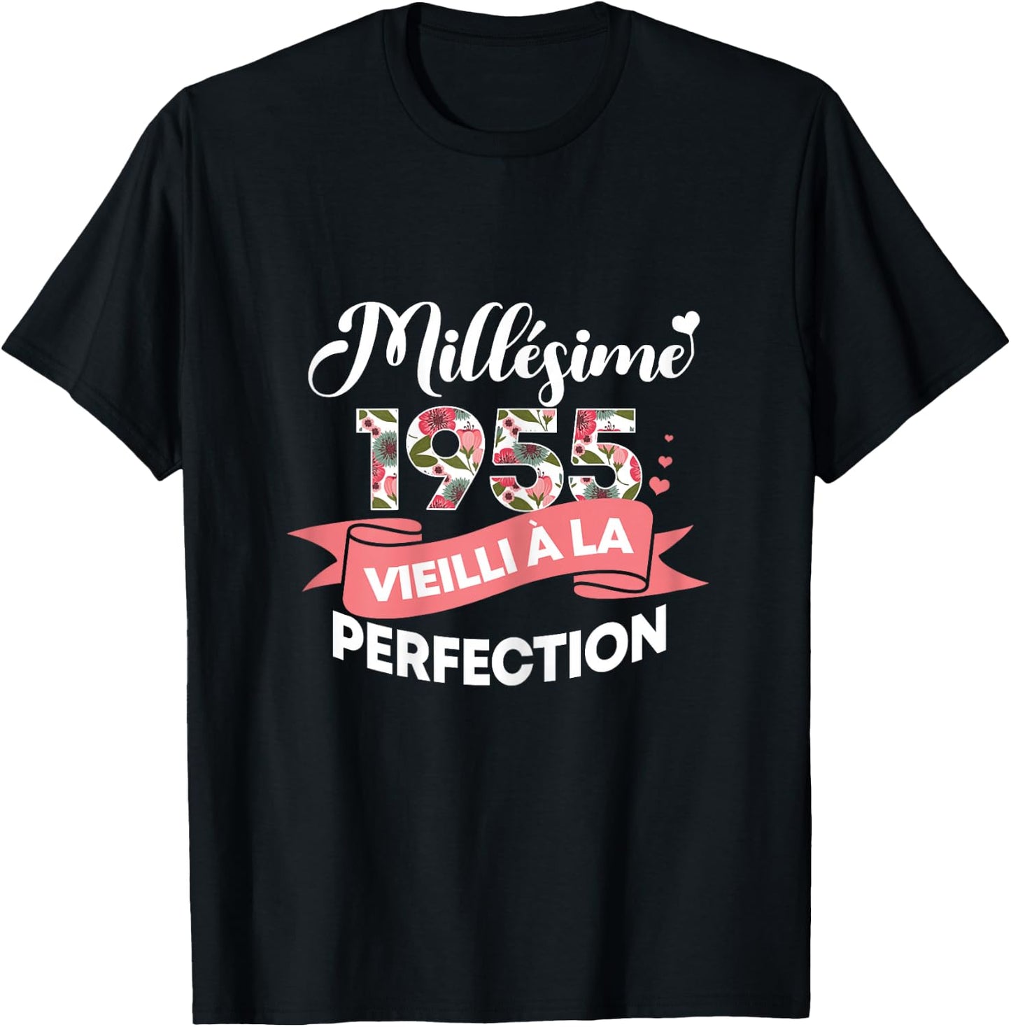 Vintage 1955 Gift 69 Years Woman Birthday Humour , Black T-Shirt - T-Shirt | Black