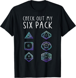 Funny Check Out My Six Pack RPG Gamer Gift T-Shirt - T-Shirt | Black