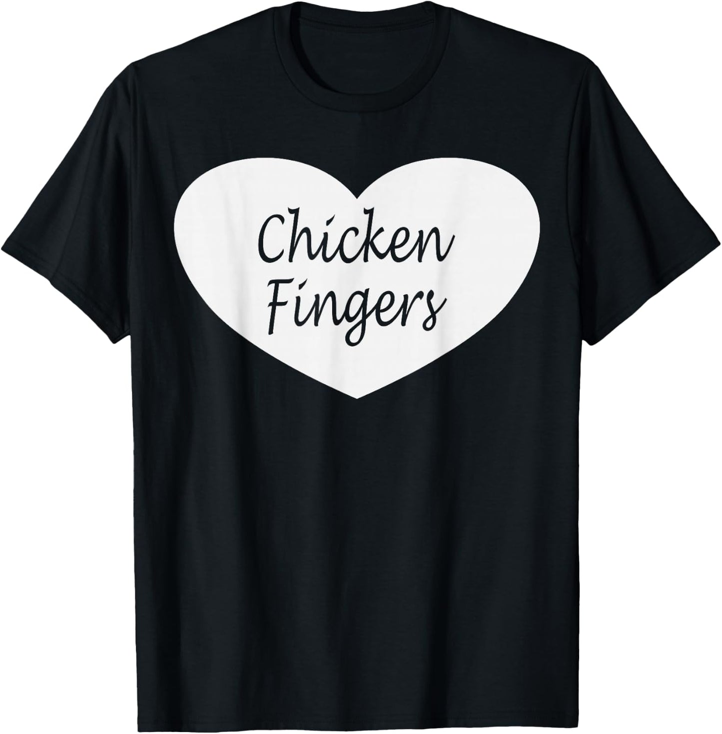 Chicken Finger Heart Apparel | Funny Fingers Lover Design T-Shirt - T-Shirt | Black