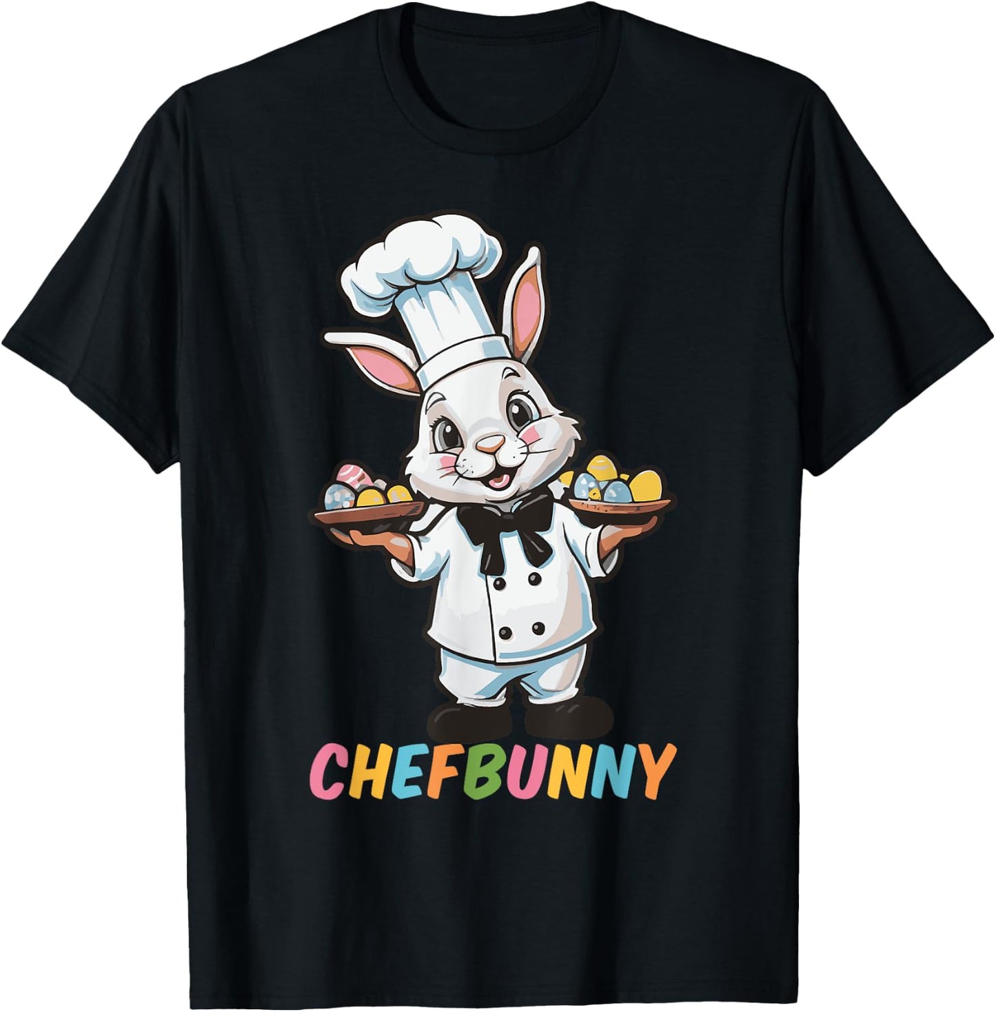 Chefbunny Cook Hare Funny Easter Day Men Women Easter Bunny T-Shirt - T-Shirt | Black