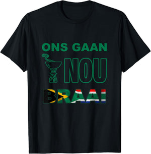 Funny South African braai shirt. Rugby fan SA flag T-Shirt - T-Shirt | Black