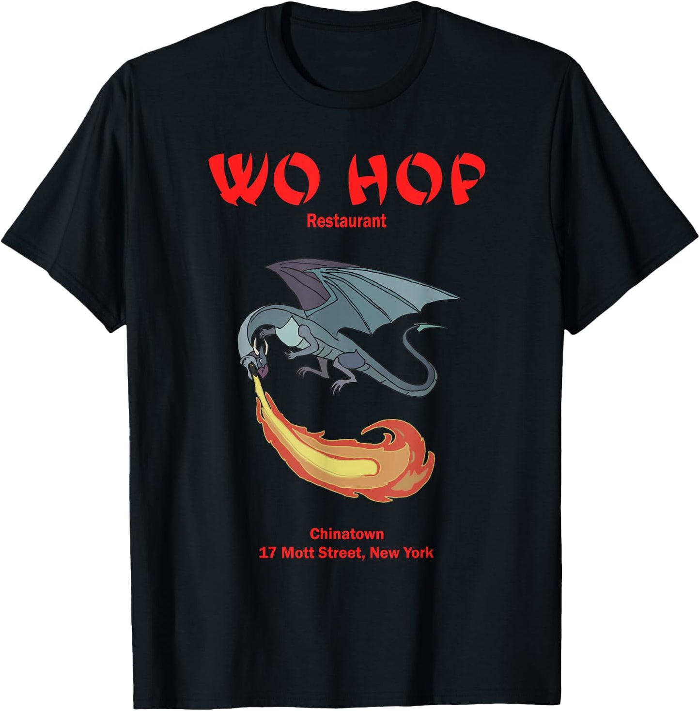 Dragon Fire Wo hop Restaurant Chinatown T-Shirt - T-Shirt | Black