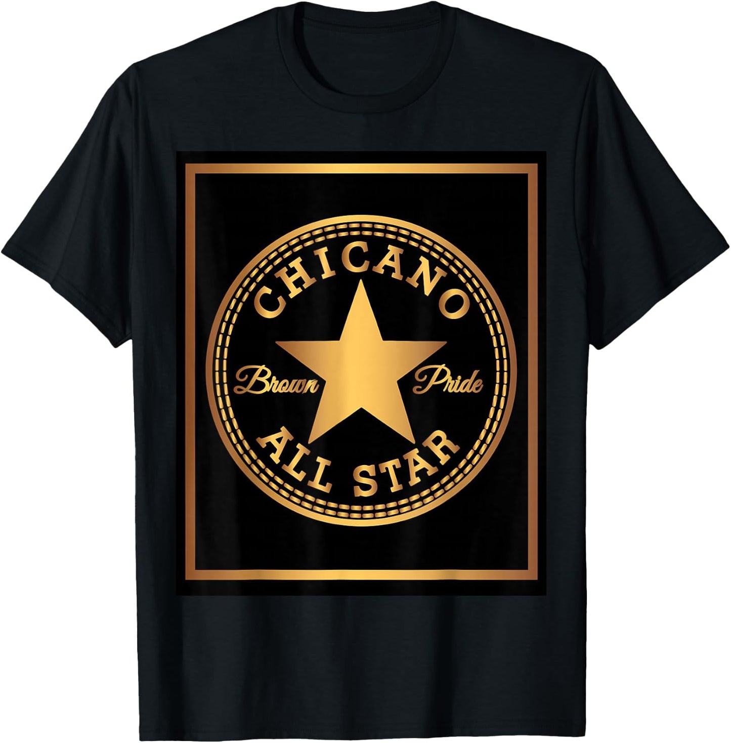 Chicano Brown Pride Gold T Shirt T-Shirt - T-Shirt | Black