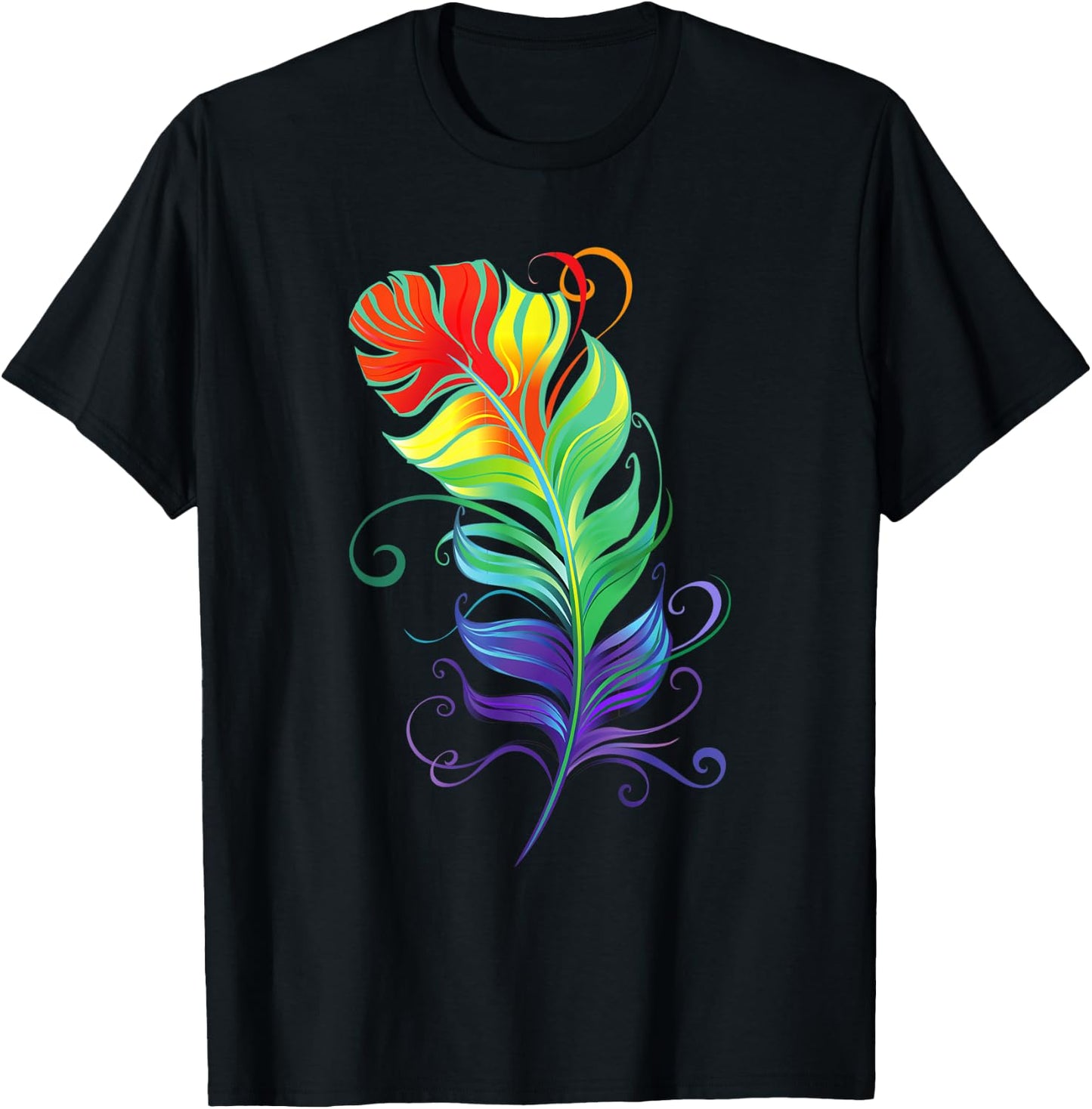 Rainbow To Celebrate autism, Funny Feather For Autism T-Shirt - T-Shirt | Black